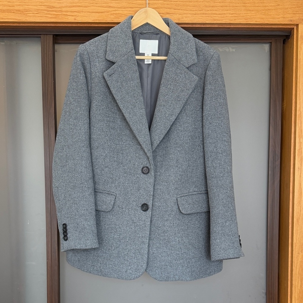 Women's Gray Wool Blazer-style jacket